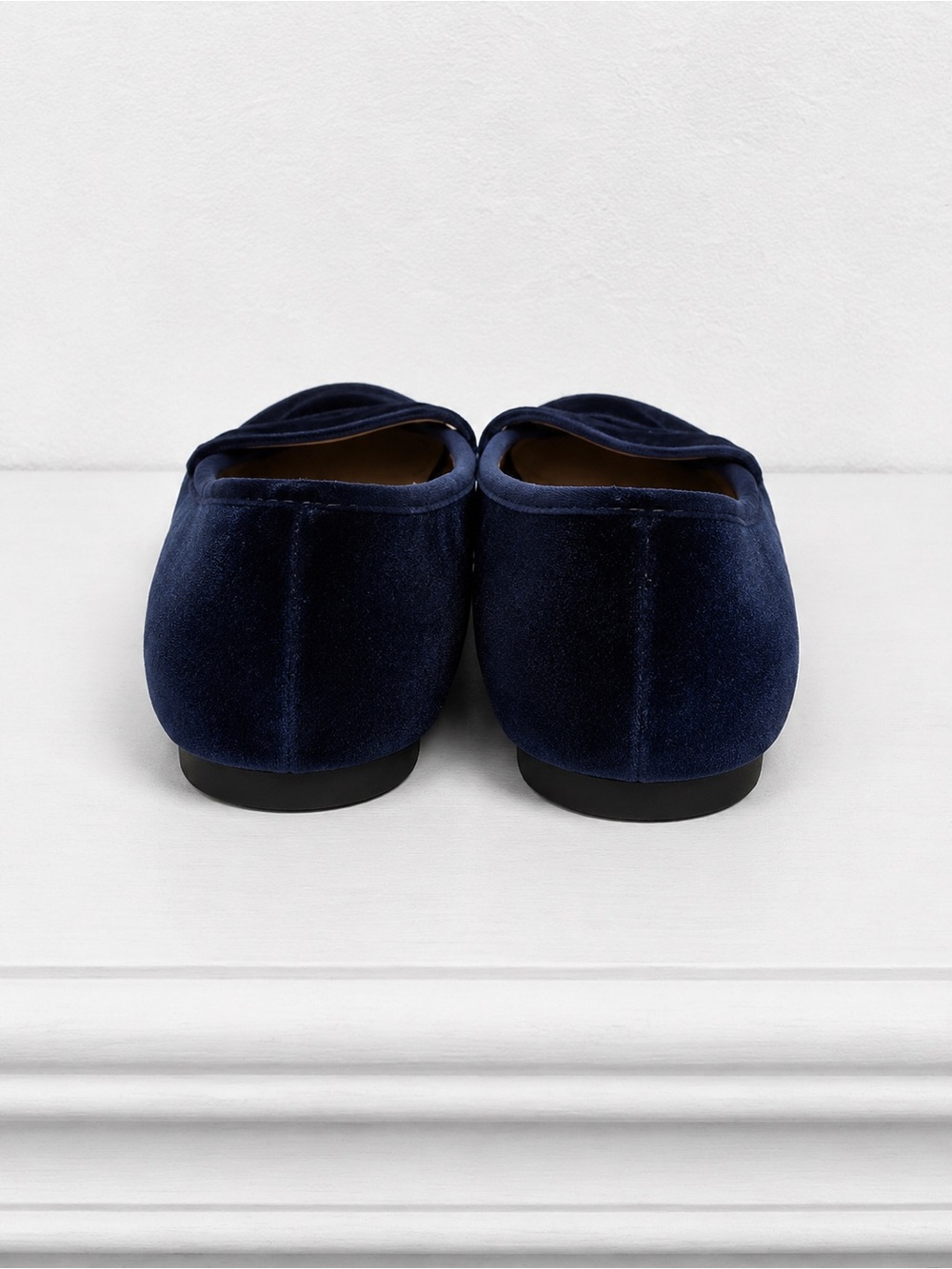 Zara Dark Navy Blue Velvet Loafers Flats Slip On Penny Loafers EU 38 US 7.5 - Picture 4 of 7
